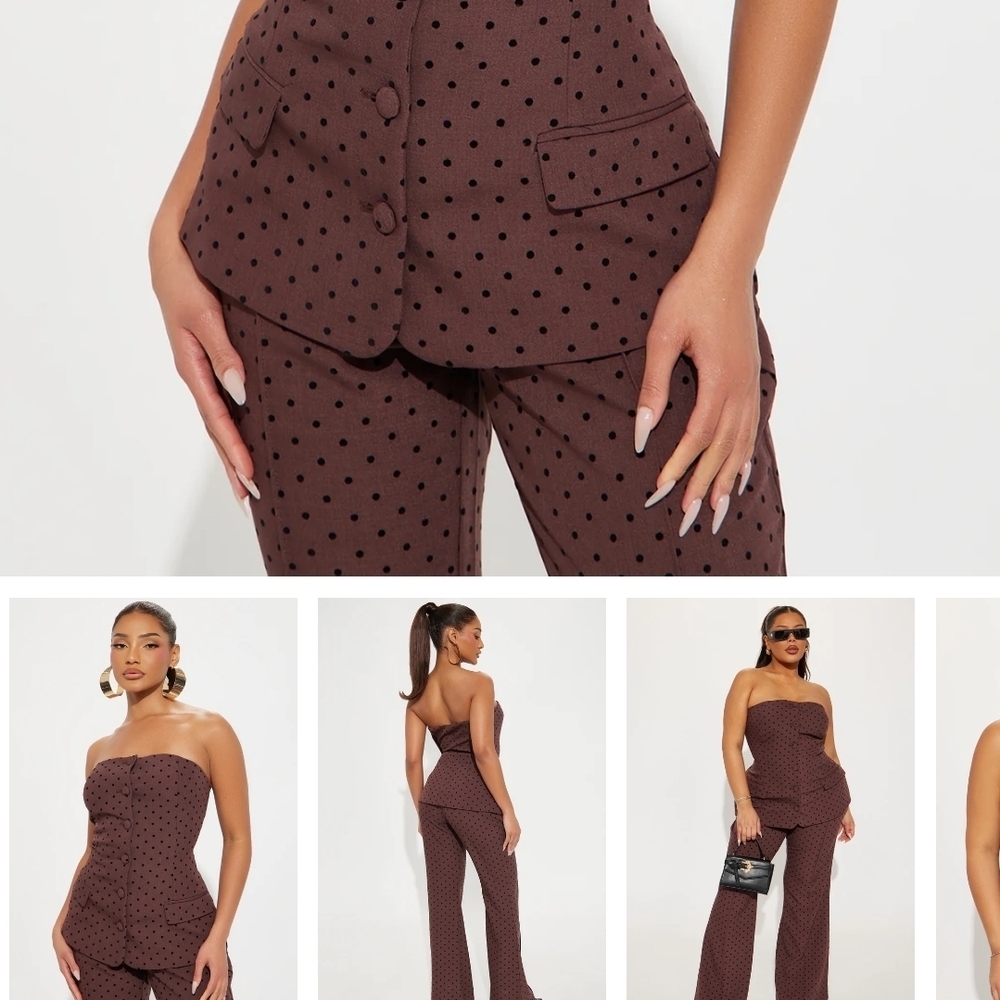 Brown Polka Dot Women's Jumpsuit